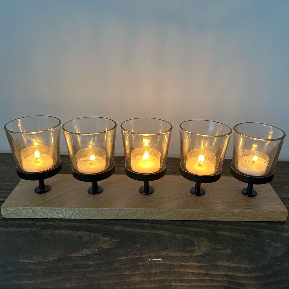 Black and Tan multi tea light Candle Holder